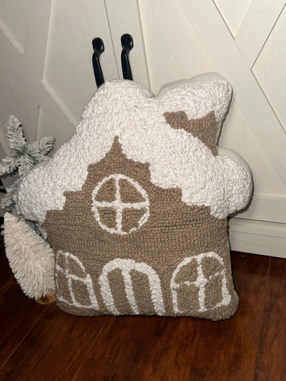 Holiday Gingerbread House Decorative Pillow